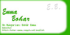 emma bohar business card